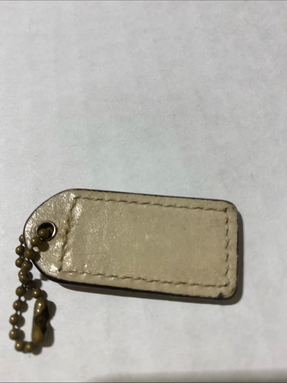 Rare Vintage y2k Coach Heritage Red and Cream striped Leather Bag Charm Key Fob
